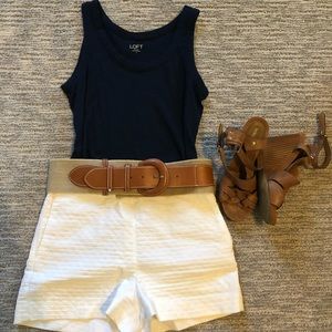 Express White Highwaist Shorts and Tank